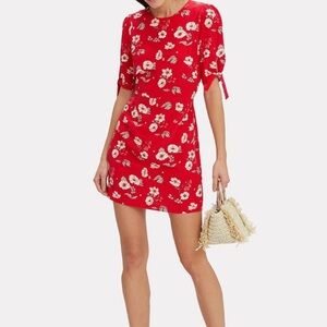 Intermix Cleo silk red floral dress